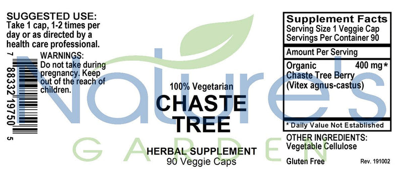 Chaste Tree - 90 Veggie Caps with 400mg Organic Chasteberry