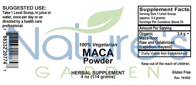 Organic Maca Root Powder - 4 oz Herbal Powder