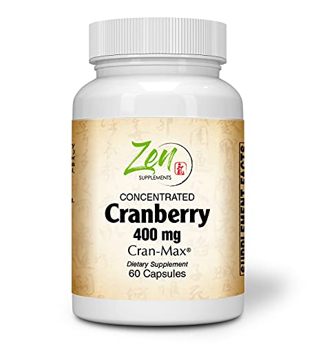 Cran-Max® Cranberry 400mg - Best Potent Cranberry Concentrate with Ascorbic Acid for Urinary Tract Health, Antioxidant & Inflammation Support - Premium Cranberry - Non-GMO & Gluten Free 60-Caps