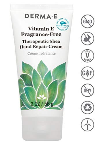 DERMA E Vitamin E Fragrance-Free, Therapeutic Moisture Shea Hand Cream, 2 oz