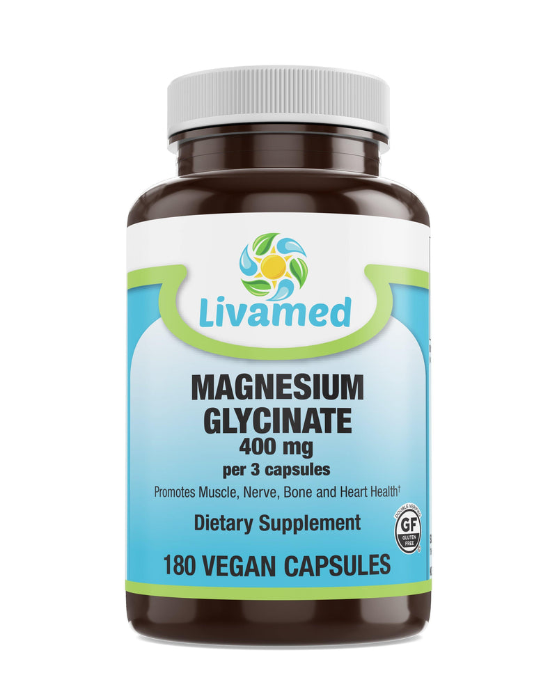 Livamed - Magnesium Glycinate 400 mg Veg Caps 90 Count - Vitamins Emporium