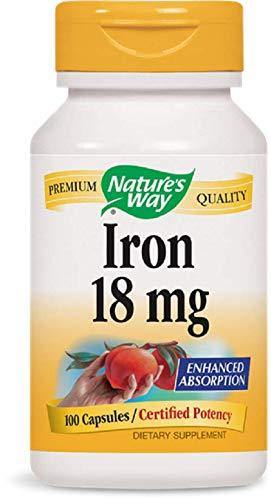 Nature's Way Iron 18mg Enhanced Absorption 100 Capsules, 100 Count - Vitamins Emporium