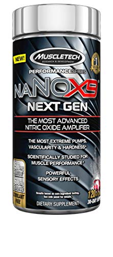 Nitric Oxide Supplement | MuscleTech NaNOX9 Pre Workout Nitric Oxide Booster | Nitric Oxide Pills for Men | Muscle Builder | Extreme Muscle Pumps, Enhanced Blood Flow & Nutrient Delivery, 120 Pills
