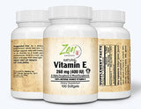 Natural Vitamin E – 400IU Vitamin E Capsules with 100% Natural Mixed Tocopherols - Non-GMO E Vitamin – 100 Softgels