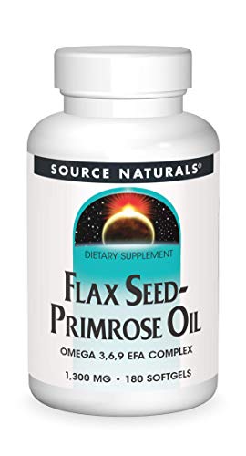SOURCE NATURALS Flax Seed-Primrose Oil 1300 Mg Soft Gel, 180 Count