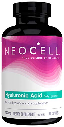 NeoCell Hyaluronic Acid, Daily Hydration for Skin Hydration & Suppleness, 120mg, 60 Capsules (Package May Vary)