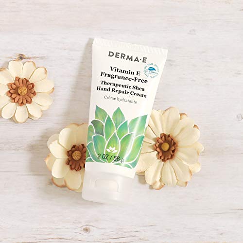 DERMA E Vitamin E Fragrance-Free, Therapeutic Moisture Shea Hand Cream, 2 oz