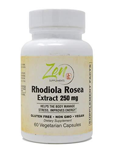 Vegan Rhodiola Rosea 250mg - Best Rhodiola Rosea Root Extract - Rich in Rosavins & Salidroside for Energy, Focus & Stress Support - Non-GMO & Gluten Free 60-Caps