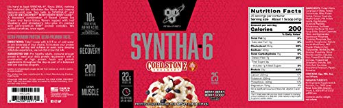 BSN Syntha-6 Whey Protein Powder, Cold Stone Creamery- Berry Berry Berry Good Flavor, Micellar Casein, Milk Protein Isolate Powder, 25 Servings