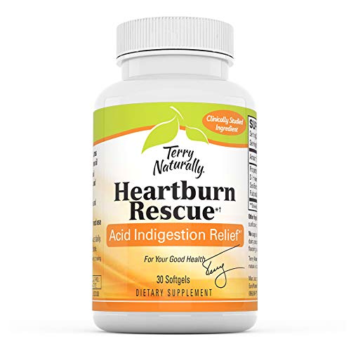 Terry Naturally Heartburn Rescue - 30 Softgels - Long-Lasting Heartburn Relief, Supports Digestive Function - Soy-Free, Dairy-Free, Gluten-Free - 30 Servings