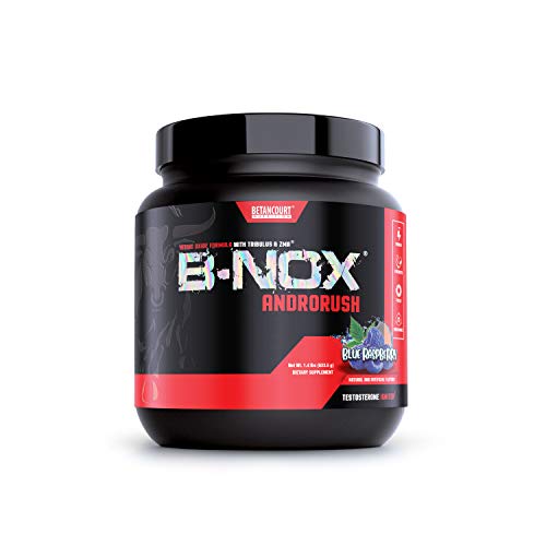 Betancourt Nutrition B-Nox Androrush Pre Workout Supplement with 3 Creatine Blend, BCAA’s, Beta-Alanine, and Energy - Blue Raspberry, 35 Servings