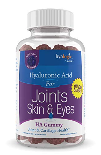 Chewy HA Gummies by Hyalogic – Mixed Berry Flavor Hyaluronic Acid Gummies – Gluten-Free Gummy Vitamins for Adults - HA Supplement for Joints, Skin & Eyes –60 Count (120 mg)