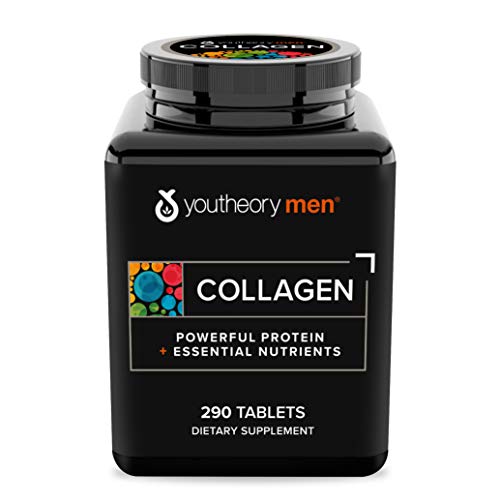 Youtheory Collagen for Men - with Biotin, Vitamin C and 18 Amino Acids, 290 Tablets (1 Bottle)