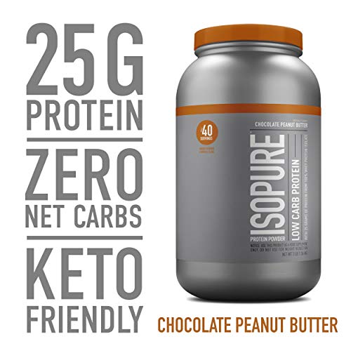Isopure Low Carb, Vitamin C and Zinc for Immune Support, 25g Protein, Keto Friendly Protein Powder, 100% Whey Protein Isolate, Flavor: Chocolate Peanut Butter, 3 Pounds (Packaging May Vary)