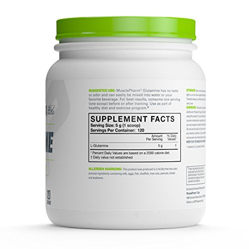 MusclePharm Essentials Glutamine Powder, Pure L-Glutamine, 120 Servings
