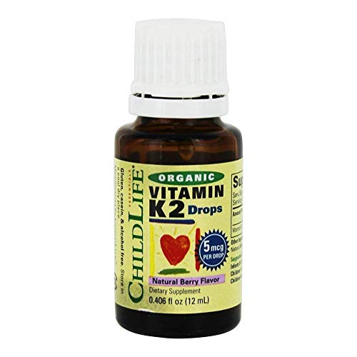 Child Life New! Organic Vitamin K2 Liquid Natural Berry Glass Bottle, 0.95 Pound