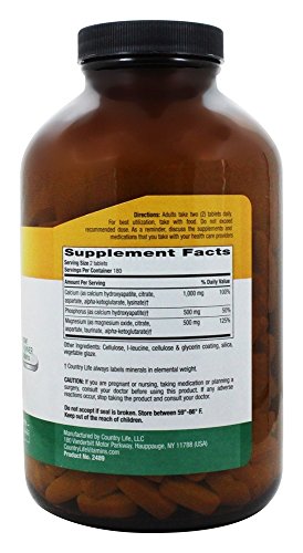 Country Life Target Mins Cal-mag Complex, 1,000 mg/500 mg Per 2 Tablets, 360-Count