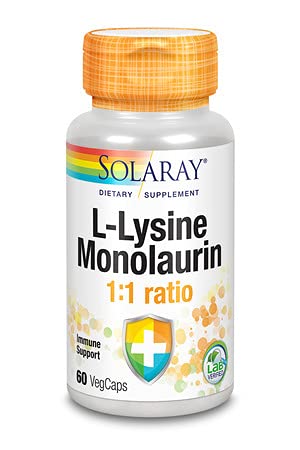 Solaray L-Lysine Monolaurin 1:1 Ratio, 60 Capsules (2 Pack)