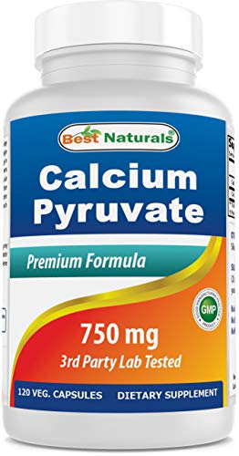 Best Naturals Calcium Pyruvate Fat-Burning Formula for Thighs, 750 mg 120 Capsules - Calcium pyruvate for Weight Loss