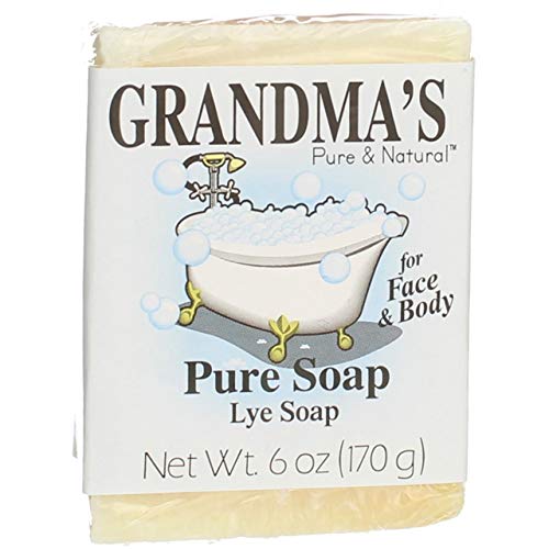 Grandma's Pure Lye Soap Bar, Unscented Face & Body Wash Cleans with No Detergens, Dyes & Fragrances - 60018, Pack of 2