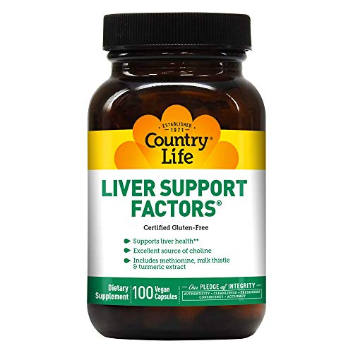 Country Life Liver Support Factors - 100 Vegan Capsules - Liver Health - Excellent Source of Choline - Gluten-Free