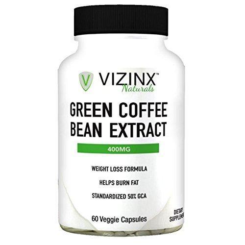VIZINX Green Coffee Bean Extract 400 MG, 60 Veggie Caps. Suppress Your Appetite and Lose Weight Naturally. Supports as a Fat Blocker and Burner. Standardized to 50% minimum chlorogenic acids. - Vitamins Emporium
