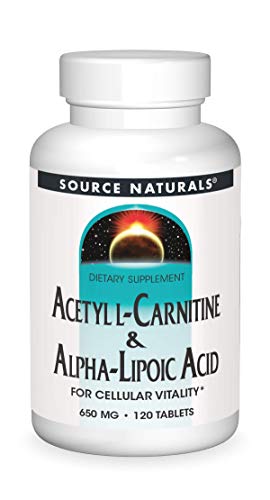 Source Naturals Acetyl L-Carnitine & Alpha-Lipoic Acid 650mg- 120 Tablets