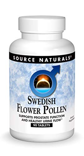Source Naturals Swedish Flower Pollen Extract Supplement, Supports Prostate Function and Healthy Urine Flow - 90 Tablets