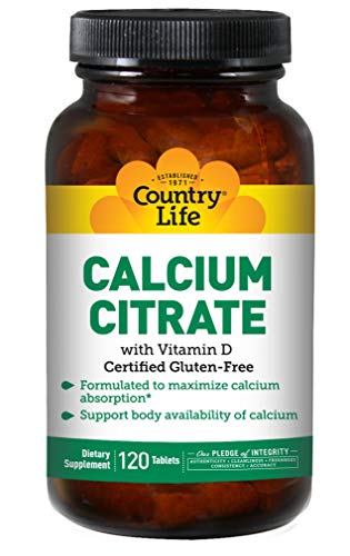 Country Life Calcium Citrate with Vitamin D 120 Tabs