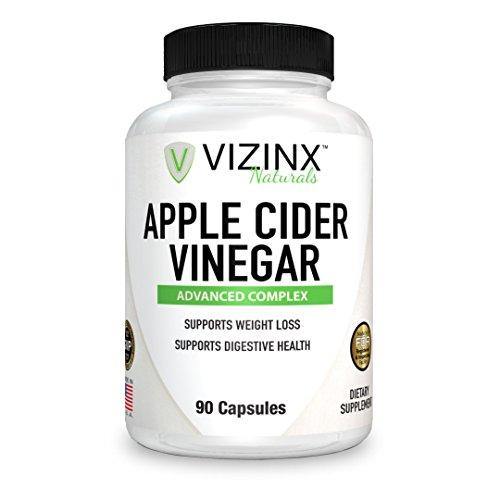 VIZINX Apple Cider Vinegar Plus - 90 Caps Includes A Complex of Other Key Nutrients Iodine from Kelp Lecithin Bromelain Spirulina Potassium & B-6 - Vitamins Emporium