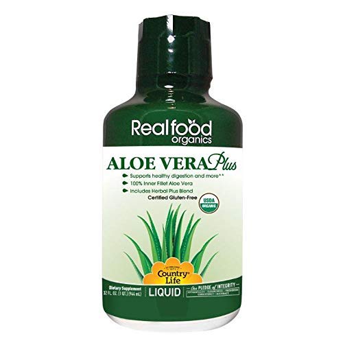 Country Life Aloe Vera Plus - Realfood Organics - 32 Fl Ounce Liquid - May Help Support Healthy Digestion and More - Gluten-Free