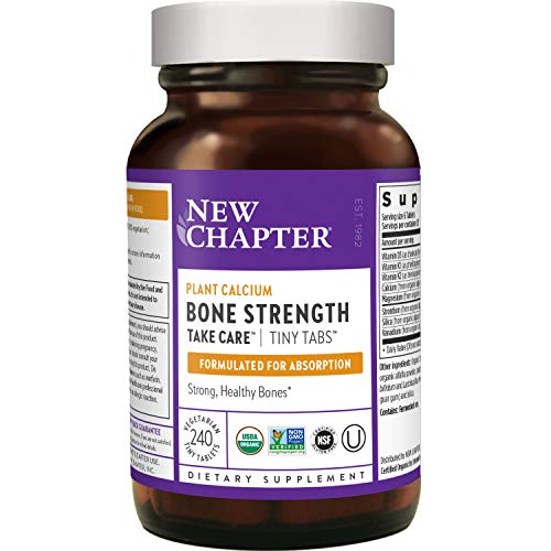 New Chapter Calcium Supplement (Tiny Tabs) – Bone Strength Whole Food Calcium with Vitamin K2 + D3 + Magnesium, Vegetarian, Gluten Free – 240 ct