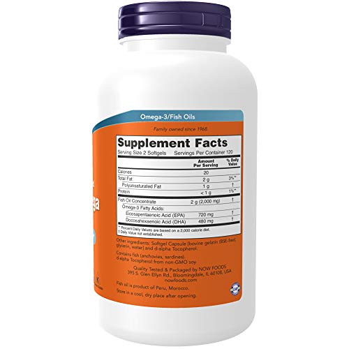 NOW Supplements, Super Omega EPA, 360 EPA / 240 DHA, Molecularly Distilled, Cardiovascular Support*, 240 Softgels