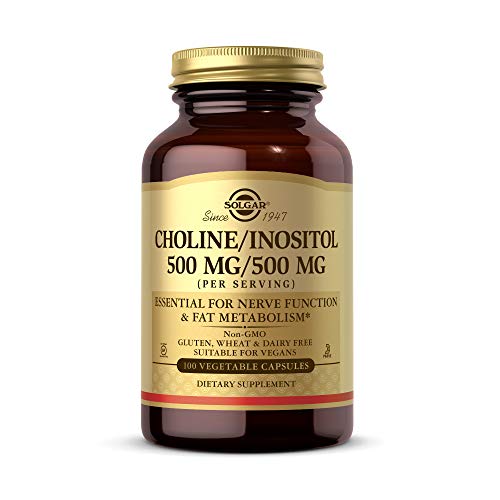 Solgar Choline/Inositol 500 mg/500 mg, 100 Vegetable Capsules