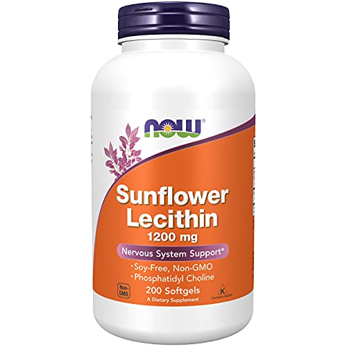 NOW Foods Supplements, Sunflower Lecithin 1200 mg with Phosphatidyl Choline, 200 Softgels