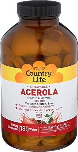 Country Life Acerola C, 500 mg, 180-Wafers