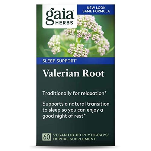 Gaia Herbs, Valerian Root, Sleep Support, Non Habit Forming Herbal Sleep Aid, Melatonin Free, Vegan Liquid Capsules, 60 Count