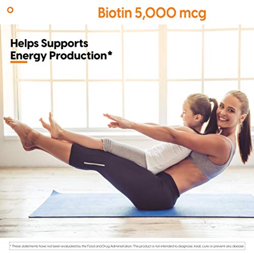 Doctor's Best Biotin Supports Hair, Skin, Nails, Boost Energy, Nervous System, Non-GMO, Vegan, Gluten Free, 120 Count