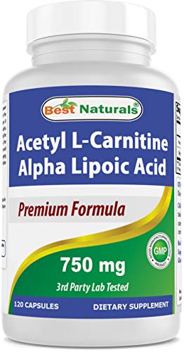 Best Naturals Acetyl L-Carnitine and Alpha Lipoic Acid 750 mg 120 Capsules
