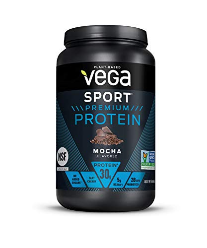 Vega Sport Protein Powder Mocha (19 Servings, 28.6 Ounce) - Plant-Based Vegan Protein Powder, BCAAs, Amino Acid, tart cherry, Non Dairy, Keto-Friendly, Gluten Free, Non GMO (Packaging May Vary)