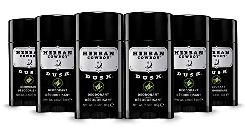 Herban Cowboy Deodorant 2.8 oz | Men’s Deodorant | No Parabens, No Phthalates, No Aluminum & Certified Vegan … (Dusk - 6 Pack)