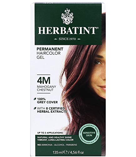 Herbatint Permanent Haircolor Gel Mahogany, 4M MAHOGNAY CHESTNUT, Mohogany Chestnut (4M), 4.56 Fl Oz