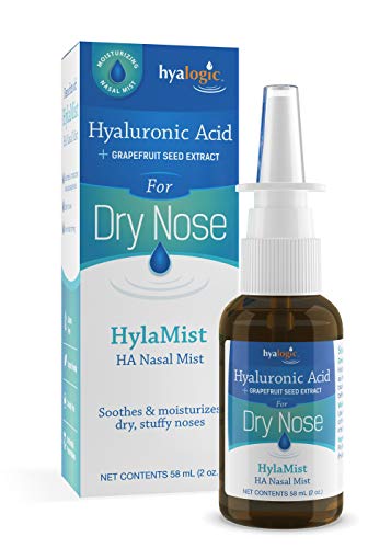 Hyalogic HylaMist - Hyaluronic Acid Nasal Mist - Soothes Dry Nose - Moisturizes Stuffy Nose - Contains Grapefruit Seed Extract with Antioxidant Properties - 2 oz