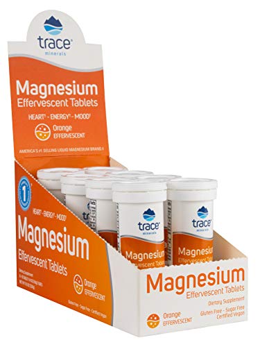 Trace Minerals Magnesium Effervescent Tablet, 80 servings, Orange flavor, Heart, Energy, Mood, PH