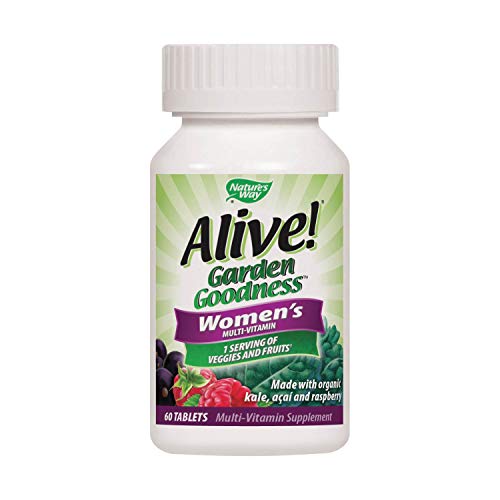 Nature's Way Alive! Garden Goodness Women's Multivitamin, Made with Organic Kale, 60 Tablets