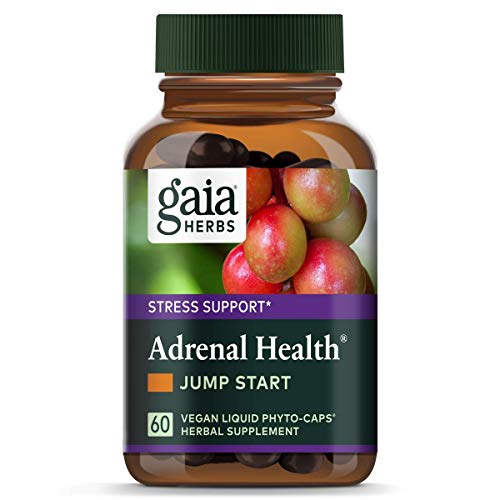 Gaia Herbs Adrenal Health Jump Start, Adrenal Fatigue Supplement for Mood Support and Optimal Energy with Rhodiola, Ginseng, Cordyceps, Vegan Liquid Capsules, 60 Count