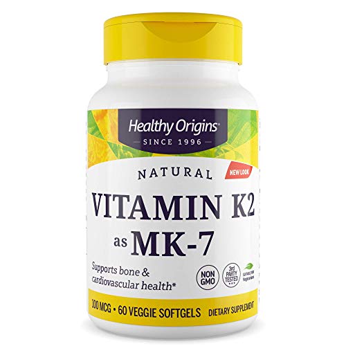 Healthy Origins Vitamin K2 As MK-7 Supplement, 100 mcg, 60 Count