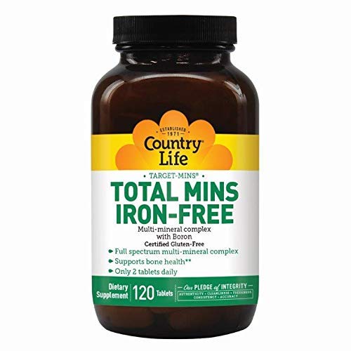 Country Life Target-Mins Total Mins Iron-Free - 120 Tablets - Multi-Mineral Complex - Supports Bone Health