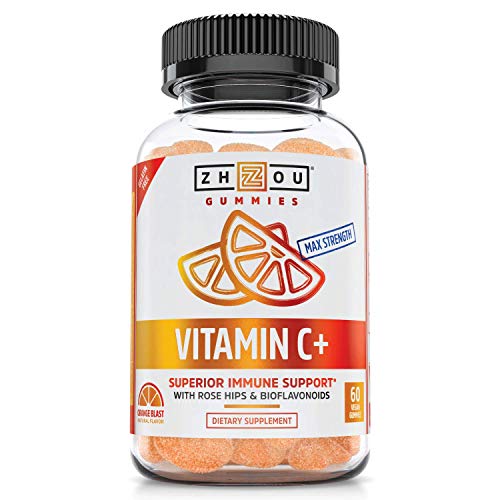 Zhou Nutrition Vitamin C+ Rapid Immunity Booster Gummies, Orange, 60 Count