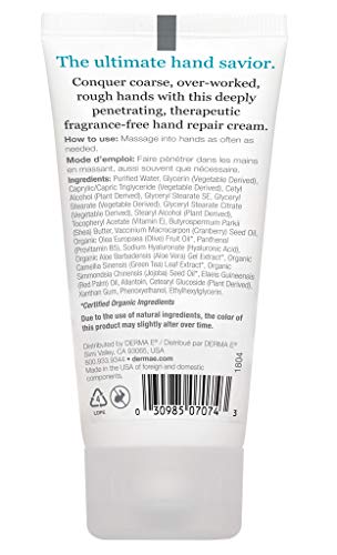 DERMA E Vitamin E Fragrance-Free, Therapeutic Moisture Shea Hand Cream, 2 oz